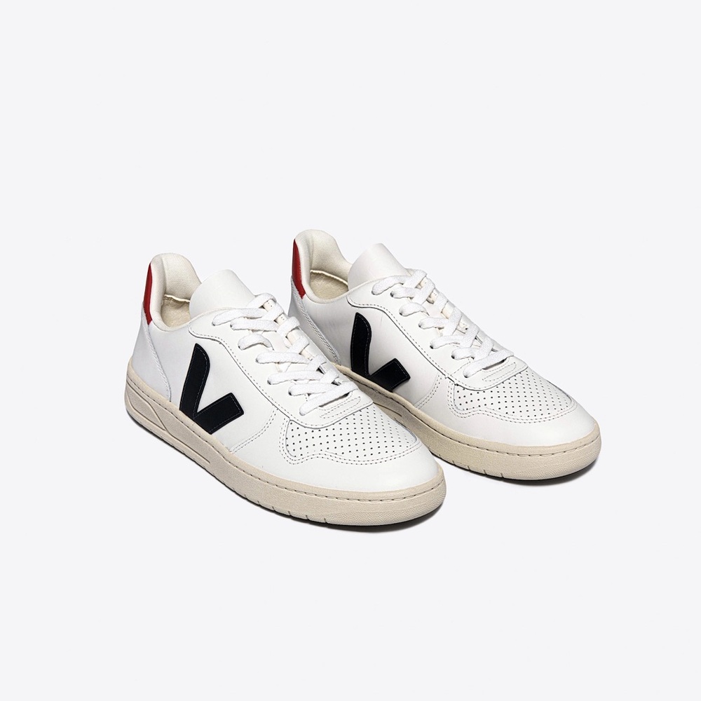 Veja White Sneakers with Black Logo